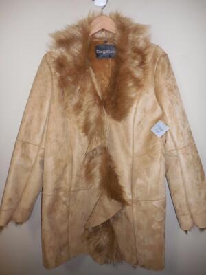 BAGATELLE camel Faux Fur draped COAT XL NWT