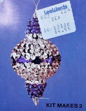Walco Holiday SILVER  BLUE SPLENDOR Vtg Sequin Bead Christmas Ornament Kit NOS