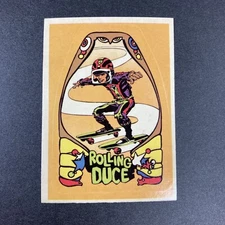 1976 Donruss Skateboard Sticker Card - Rolling Duce