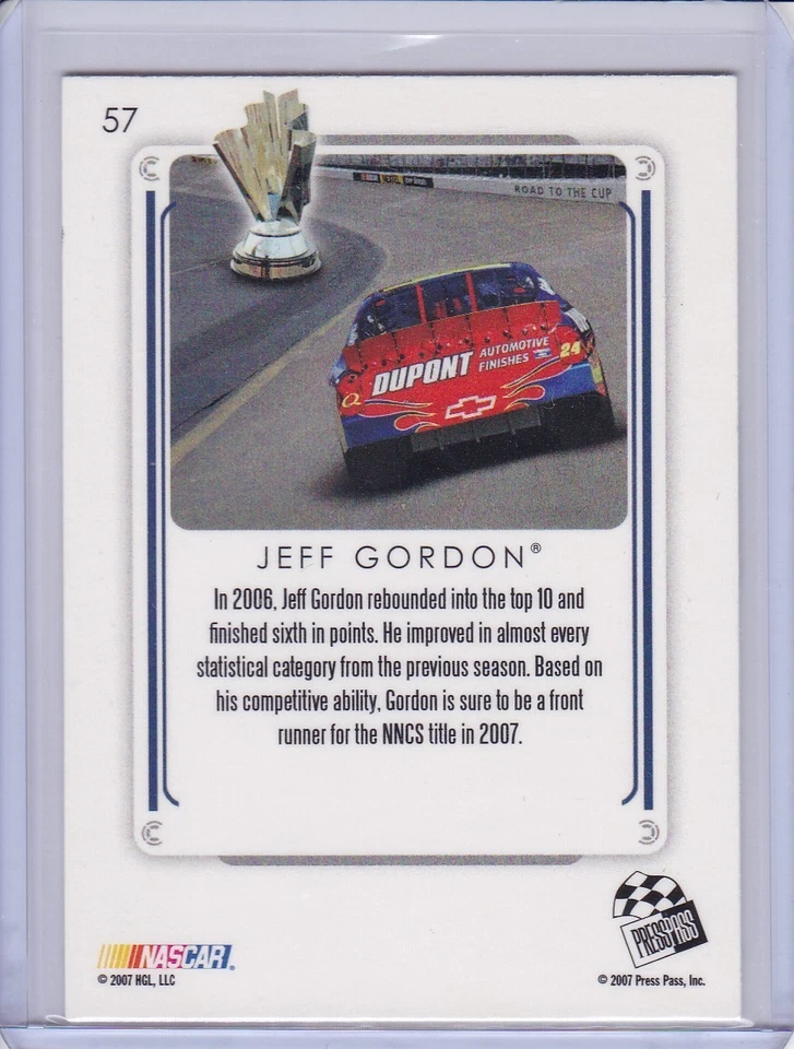 Jeff Gordon 2007 Press Pass Premium card 57 - Image 2 of 2