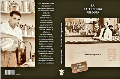 Caffettiera Bialetti Moka Express ''Die Wahre Geschichte'' auf Italienisch.