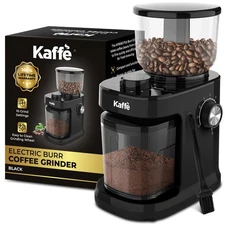 Kaffe Electric Coffee Burr Grinder - 5.5oz - Black (Cleaning Brush Included)