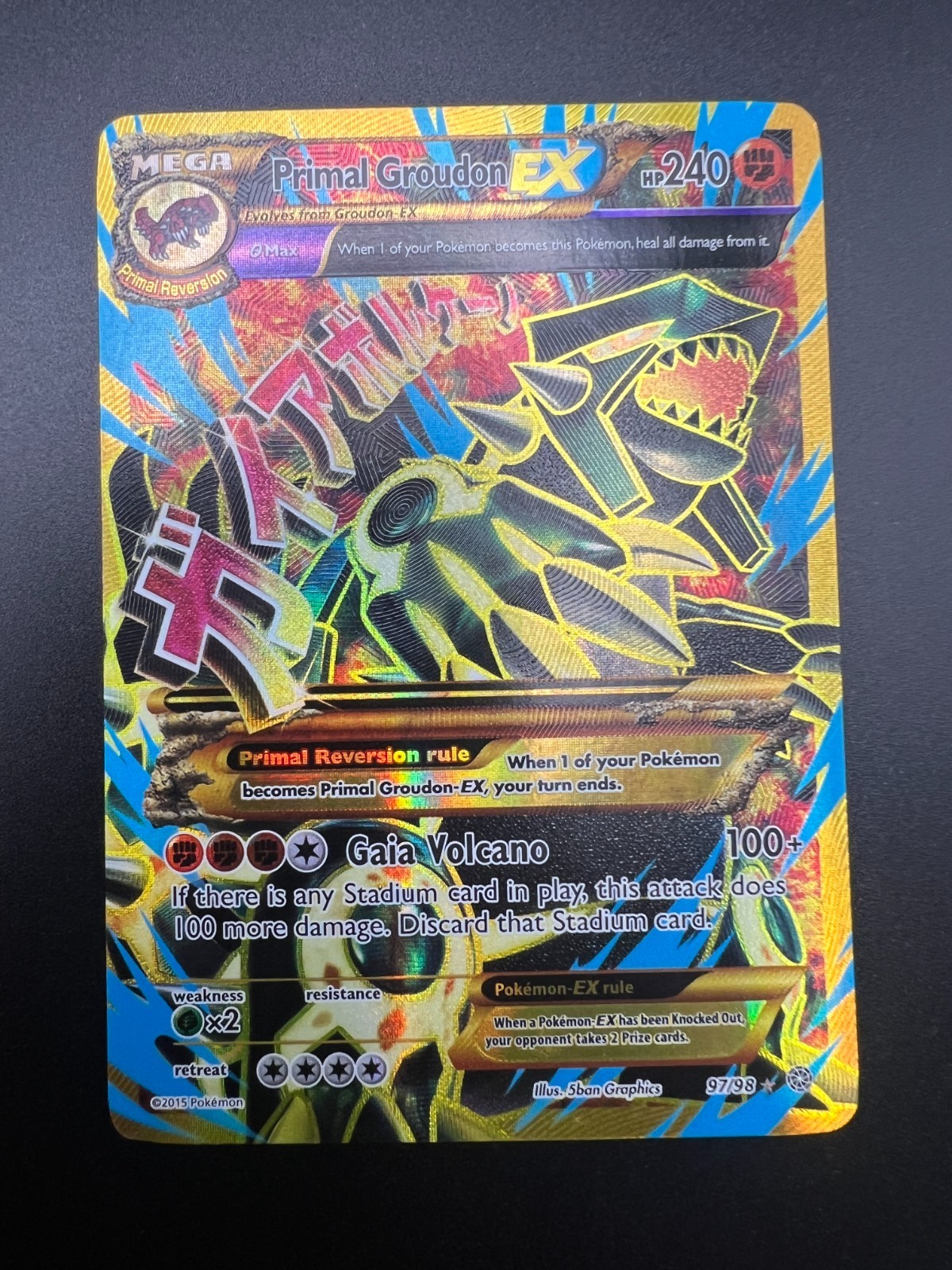Primal Groudon EX - 97/98 - Pokemon Ancient Origins XY Ultra Rare Card LP