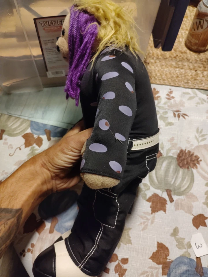 WWE WWF Jeff Hardy Peluche Oso 18" Lucha Libre Peluche 2006 RARO Foto 2 de 4