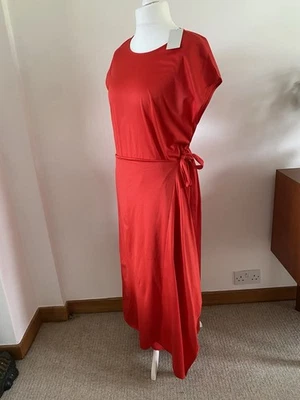 Vestido Cos Rojo Talla Grande Lagenlook Estilo Envolvente Nuevo con Etiquetas - Imagen 1 de 4