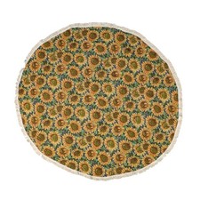Table de motif de tournesol délicat nappe rond exquise pour la maison (jaune)