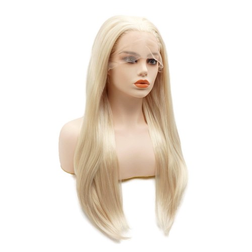 Hair Synthetic Lace Front Wig Straight Long 24inch Light Blonde Heavy Density... - Picture 3 of 4