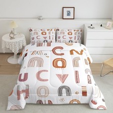 Boho English Alphabet Bedding Set For Kids Toddler Twin Cartoon Letters Abc C...