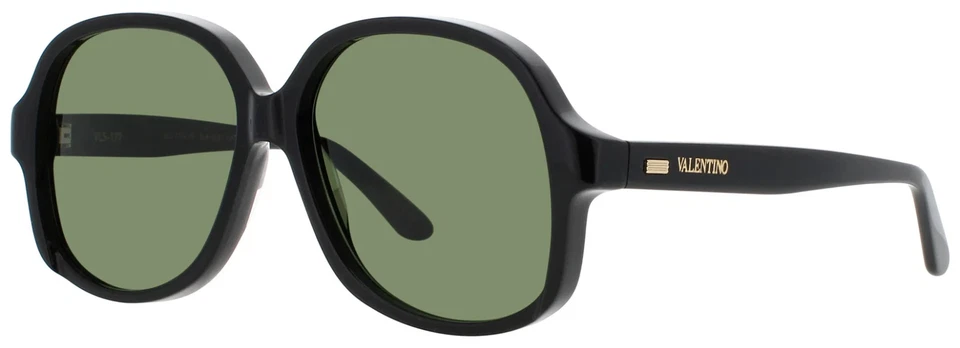 Gafas de sol Valentino VLS-177A para mujer negras montura de gran tamaño lentes verdes elegantes NUEVAS Foto 2 de 2