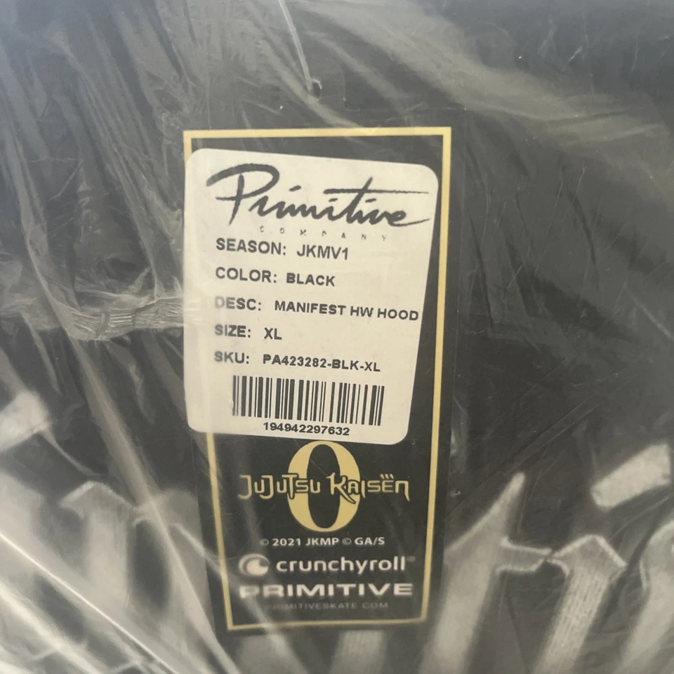 Primitive x Jujutsu Kaisen Manifest Sudadera con Capucha Negra Talla X-Grande Pesada ¡NUEVA CON ETIQUETAS! Foto 4 de 4