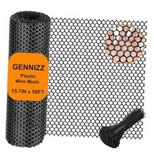 Plastic Wire Mesh Fence Roll, Plastic Chicken Wire Mesh, 15.7IN x 50FT Black