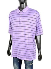Polo Golf Ralph Lauren Uomo Viola Righe Pima ...