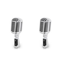 Pyle Pro PDMICR42SL Vintage Retro Style Dynamic Studio Vocal Microphone 2 Pack