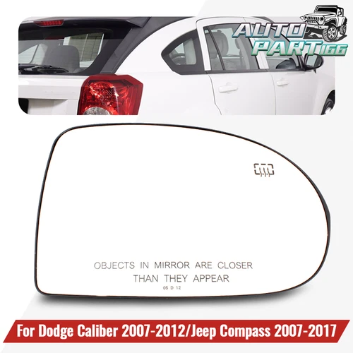 Righ Passenger Side Heated Mirror Glass For 2007-2016 Jeep Compass With Plate
