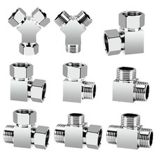 Faucet Water Shower Diverter 1/2" BSP for Valve Mixer T-Adapter Chrome Brass