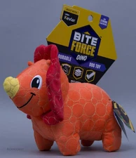 Dupont Kevlar Bite Force 9" Orange Dino Durable Strong Dog Toy NWT