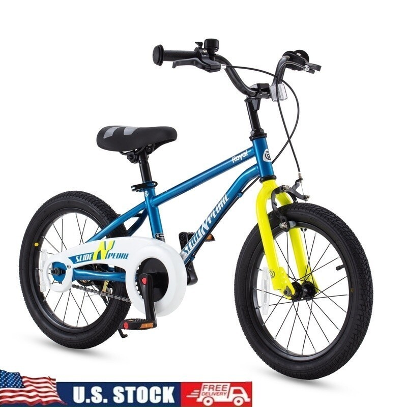 Kids Dual Bike Hand Brake Balance Bike Easy Assembly 16 In Pedal Bike Toddlers