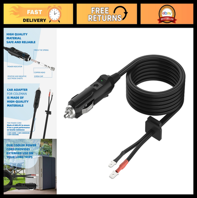 #ad 12V Thermoelectric Cooler Power Cord Adapter 8ft with Fuse Car amp; Electric Cool $33.99