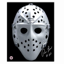 Ron Low Autographed Washington Capitals White Mask 8x10 Photo