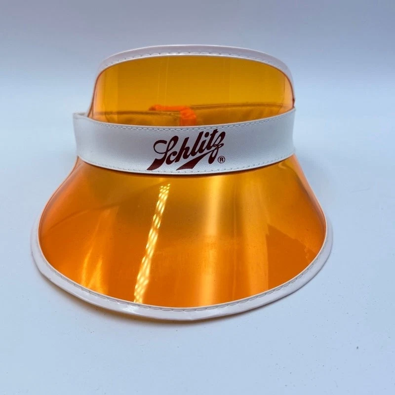 Schlitz Orange Transparent Visor Hat Adjustable Retro Beer Promo Sun