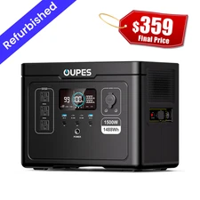OUPES Exodus 1500 Portable Power Station 1500W/1488Wh Solar Generator Outdoor