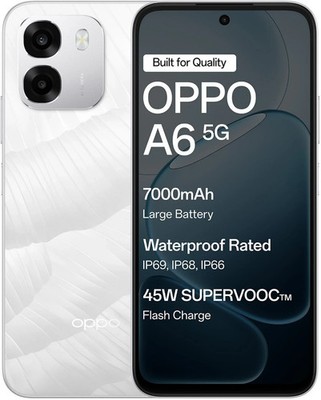 Oppo A6 5G (Ice White, 4GB-128GB) MediaTek Dimensity 6300 Global Version