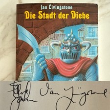 HANDSIGNIERT Ian Livingstone Steve Jackson Die Stadt der Diebe Fantasy Spielbuch