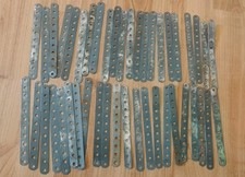 Vintage Meccano Erector Set 5" Perforated Strip Lot of 40 Steel Strips