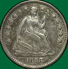 1858 Seated Liberty Half Dime Extremely Fine XF Coin #33516