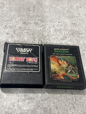 1982 ColecoVision Donkey Kong & 1982 Atari Berserk CX2650 Game Cartridges