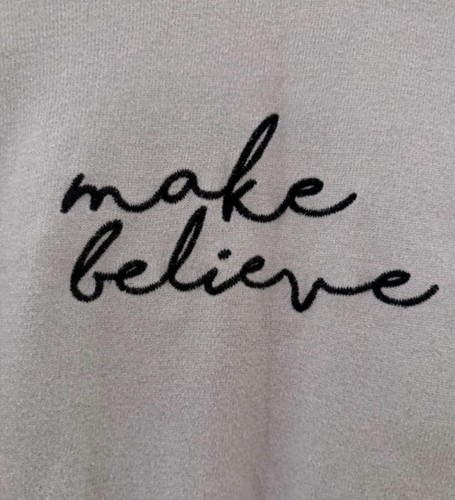 Oliver Bonas Make Believe Metallic Silver Jumper Cotton Cashmere Blend Size 10 - Picture 4 of 6