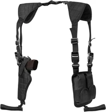 Shoulder Holster, Adjustable Vertical Gun Holster with Double Magazine Pouch, Un