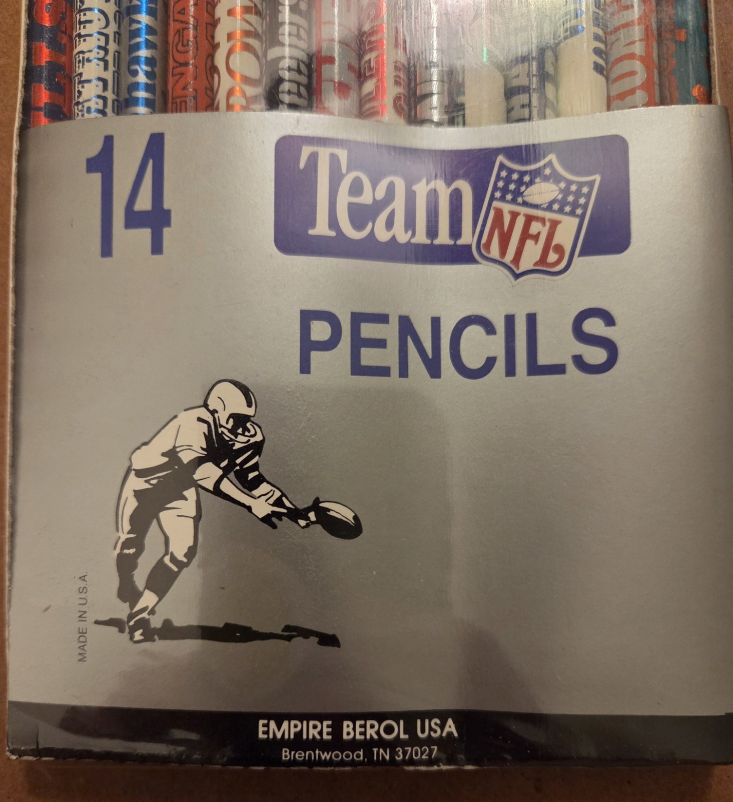 Vintage Sealed Empire Berol 14 NFL American Football Conference AFC Team Pencils