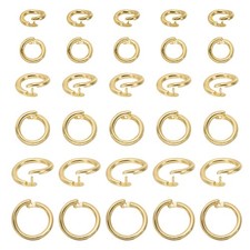 30 Pcs Locking Jump Rings 7.5/10/12mm Round Twist Clasp 18k Gold