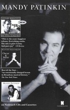 Vintage Mandy Patinkin Nonesuch CDs & Cassettes Herald Flyer Ad Sheet, 1996