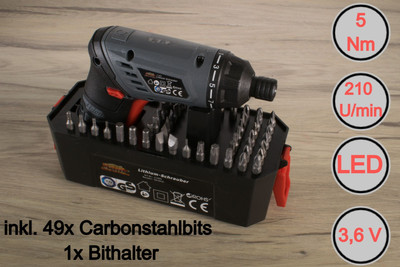 Mauk Akkuschrauber 1300mAh 3,6 V Li-Ion Stabschrauber Schraubendreher (B-Ware)
