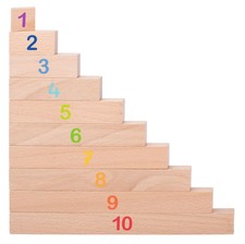 Rechenstäbe | 10= 24 x 1,2 x 2,3 cm, Holz, mit Holzkasten, 36 Teile, Stück