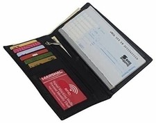 Leather Long Wallets for Men RFID Protected - Men's Slim Long Wallet Checkbook