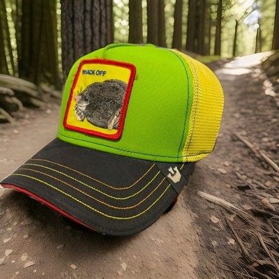 Holey Moley Whack Off Mole Goorin Bros Insert Coin Capsule Farm Trucker Hat NWT