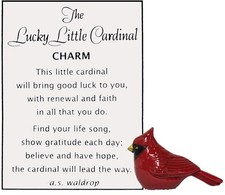 Ganz The Lucky Little Cardinal Charm with Story Card New 1 inch, Red