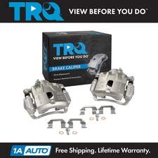 TRQ New Front Disc Brake Caliper with Bracket & Hardware Pair for Hyundai Kia