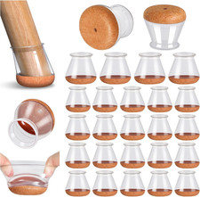 24 Pcs Chair Leg Floor Protectors Silicone Felt Caps Furniture Pads Sliders Medi