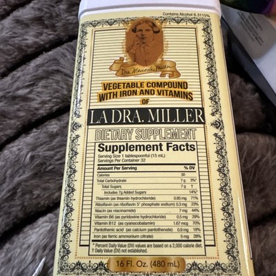 Menper La Dra. Miller Vegetal Compound, Iron & Multi B Vitamins -16 oz