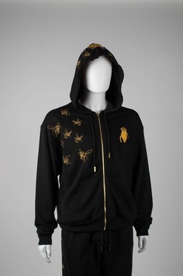 Brands n People-WASP Collection- Black Zip Up Embroidered Hoodie