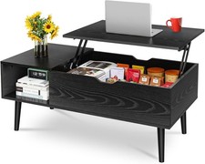 Wood Lift Coffee Table with Hidden partment and Lar