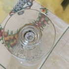 Clear Etched Stemmed Red Wine Glass, Round, Collectible Barware Glass — photo 2