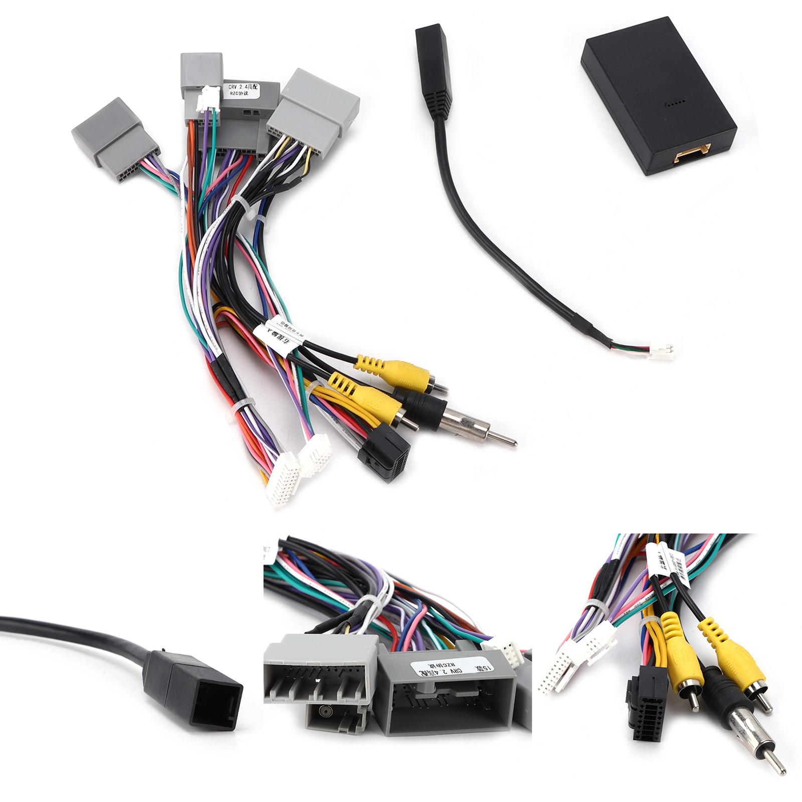 HOT 16Pin Audio Wire Harness Adapter Power Cable With Canbus Box For For CRV