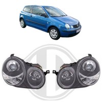 Designsatz Scheinwerfer Klarglas/Schwarz FüR VW Polo 2001-2005