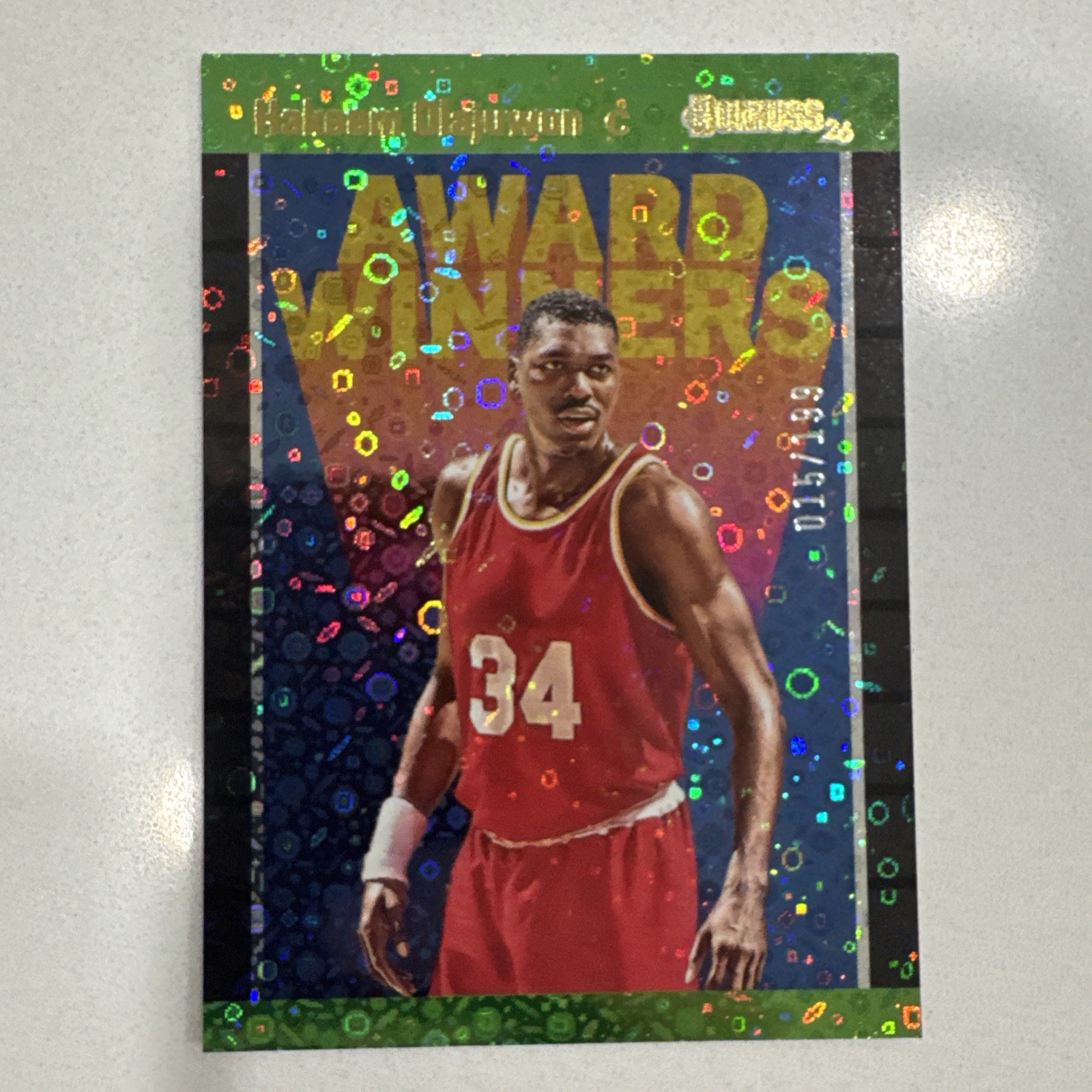 2026 Hakeem Olajuwon Panini Decades 90s AW-HO Award Winners Green 015/199 SSP