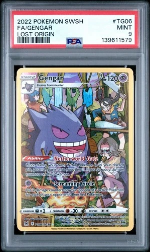2022 POKEMON SWORD & SHIELD LOST ORIGIN #TG06 FULL ART/GENGAR PSA 9
